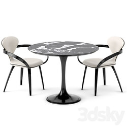 group with chairs apriori N round table OM Table Chair 3D Models 3DSKY 