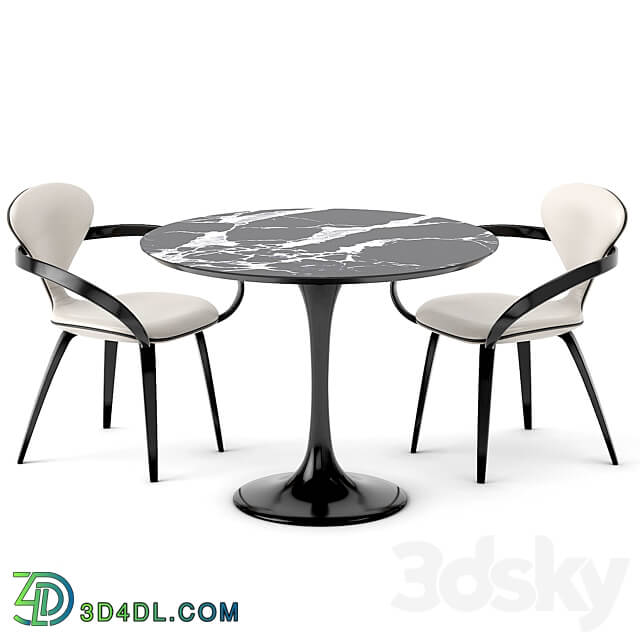 group with chairs apriori N round table OM Table Chair 3D Models 3DSKY