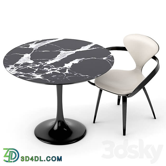 group with chairs apriori N round table OM Table Chair 3D Models 3DSKY