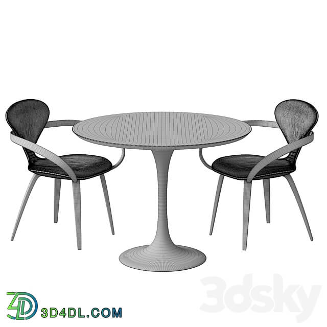 group with chairs apriori N round table OM Table Chair 3D Models 3DSKY