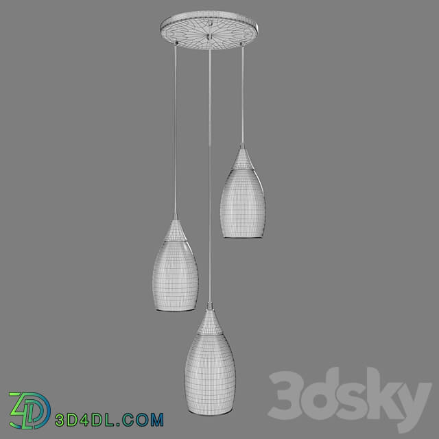 Pendant light - OM Pendant lamp with glass shades Eurosvet 50085_3 black pearl Cosmic