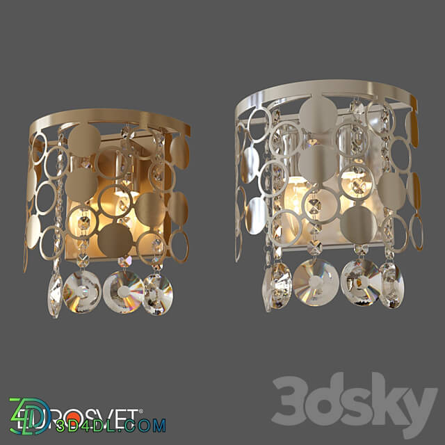 OM Wall lamp Eurosvet 10123 2 gold chrome Lianna 3D Models 3DSKY