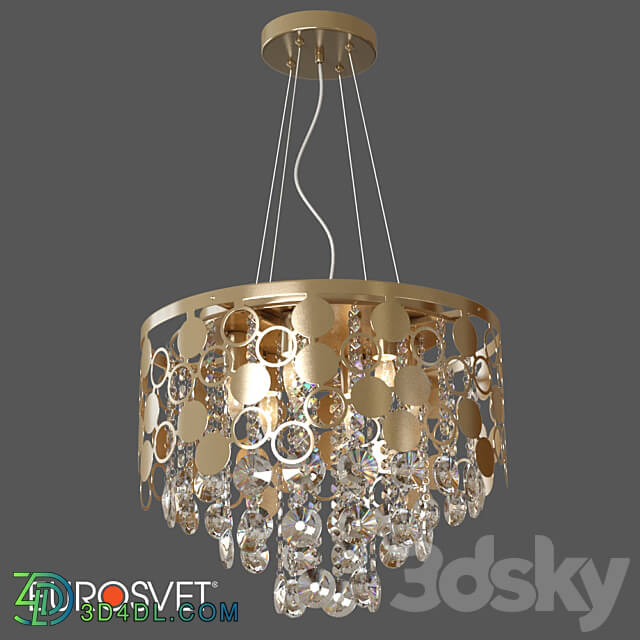 OM Hanging chandelier with Wi Fi control Eurosvet 10123 6 gold chrome Pendant light 3D Models 3DSKY