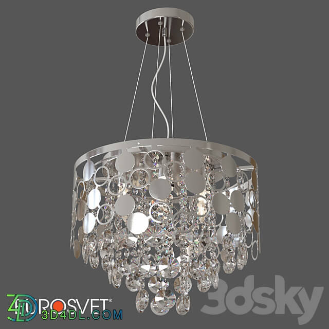 OM Hanging chandelier with Wi Fi control Eurosvet 10123 6 gold chrome Pendant light 3D Models 3DSKY