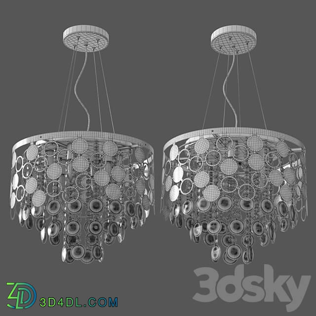 OM Hanging chandelier with Wi Fi control Eurosvet 10123 6 gold chrome Pendant light 3D Models 3DSKY