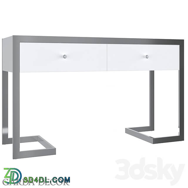 Console - CONSOLE WITH 2 DRAWERS WHITE _ CHROME KFG103 Garda Decor