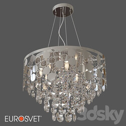 Pendant light - OM Hanging chandelier with Wi-Fi control Eurosvet 10123_8 gold _ chrome Lianna 
