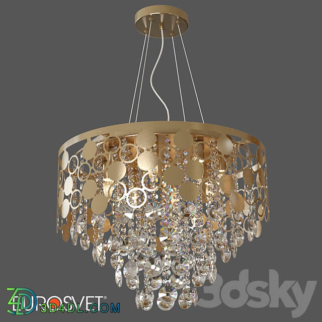 Pendant light - OM Hanging chandelier with Wi-Fi control Eurosvet 10123_8 gold _ chrome Lianna