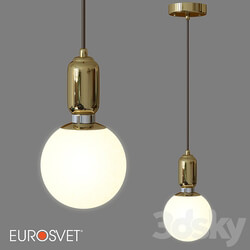 OM Pendant lamp with glass shade Eurosvet 50151 1 gold Bubble Pendant light 3D Models 3DSKY 