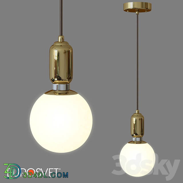 OM Pendant lamp with glass shade Eurosvet 50151 1 gold Bubble Pendant light 3D Models 3DSKY