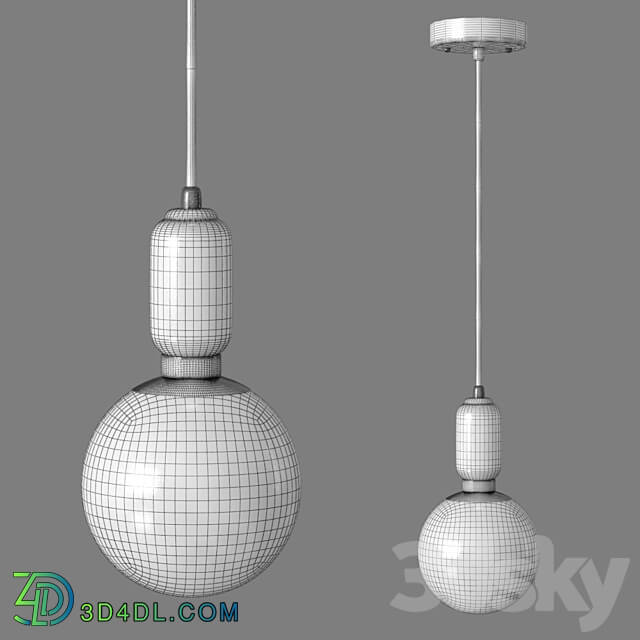 OM Pendant lamp with glass shade Eurosvet 50151 1 gold Bubble Pendant light 3D Models 3DSKY