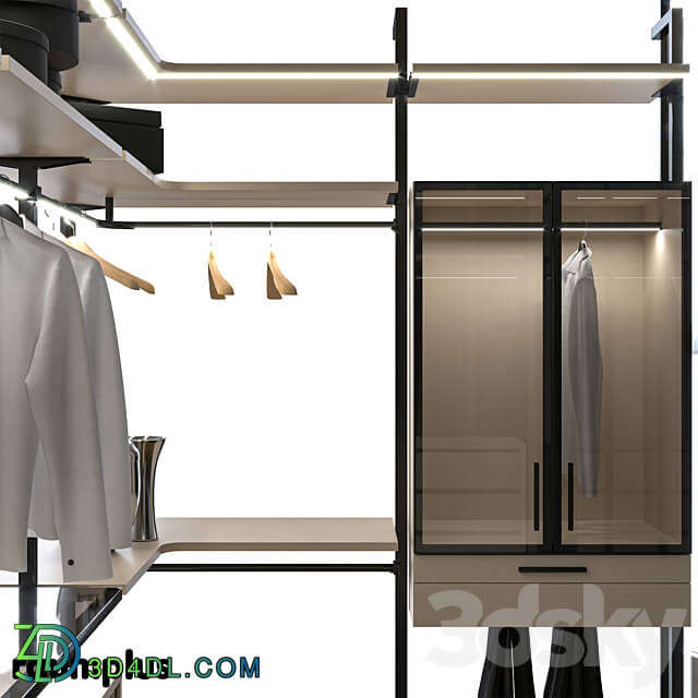 Raumplus Walk in closet UNO partition S1200 AIR Wardrobe Display cabinets 3D Models 3DSKY