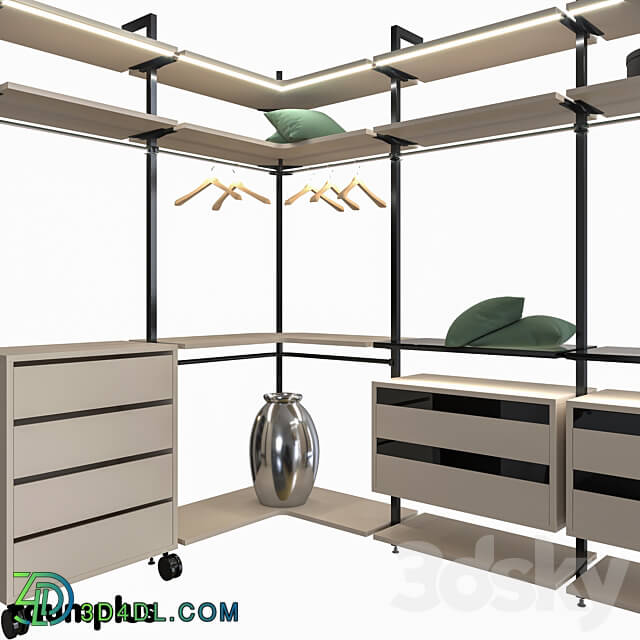 Raumplus Walk in closet UNO partition S1200 AIR Wardrobe Display cabinets 3D Models 3DSKY
