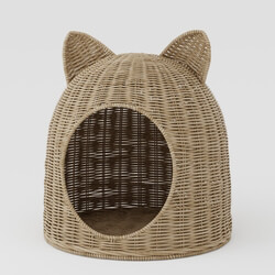 CGMood Cat House Wicker Basket 