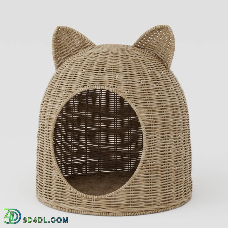 CGMood Cat House Wicker Basket