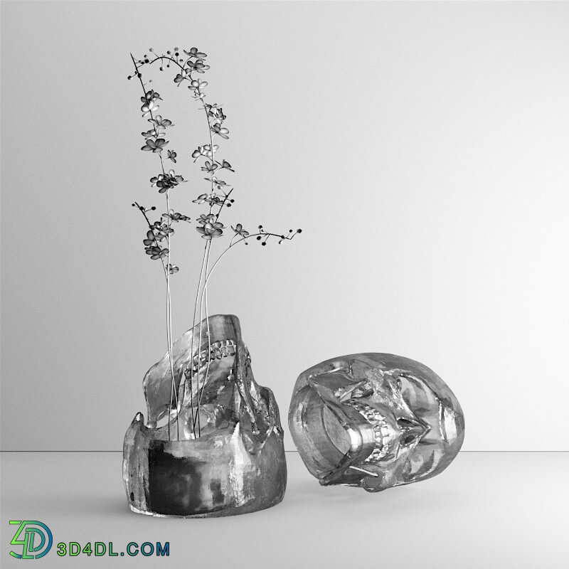 CGMood Glass Skull Flowerpot