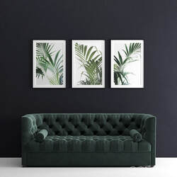 CGMood Green Velvet Chester Sofa And Frames 