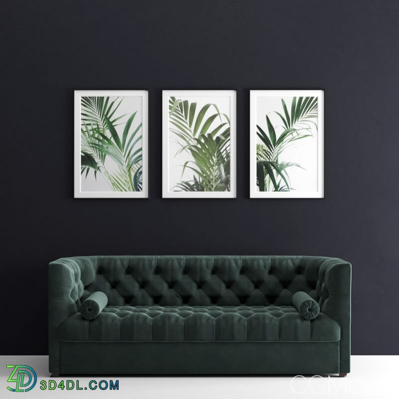 CGMood Green Velvet Chester Sofa And Frames