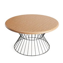 CGMood Industrial Circular Wooden Table 