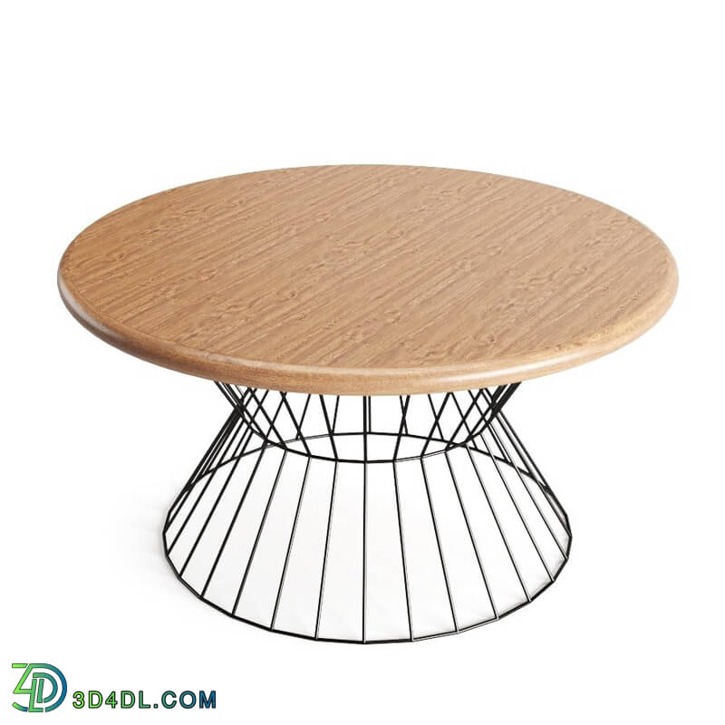 CGMood Industrial Circular Wooden Table