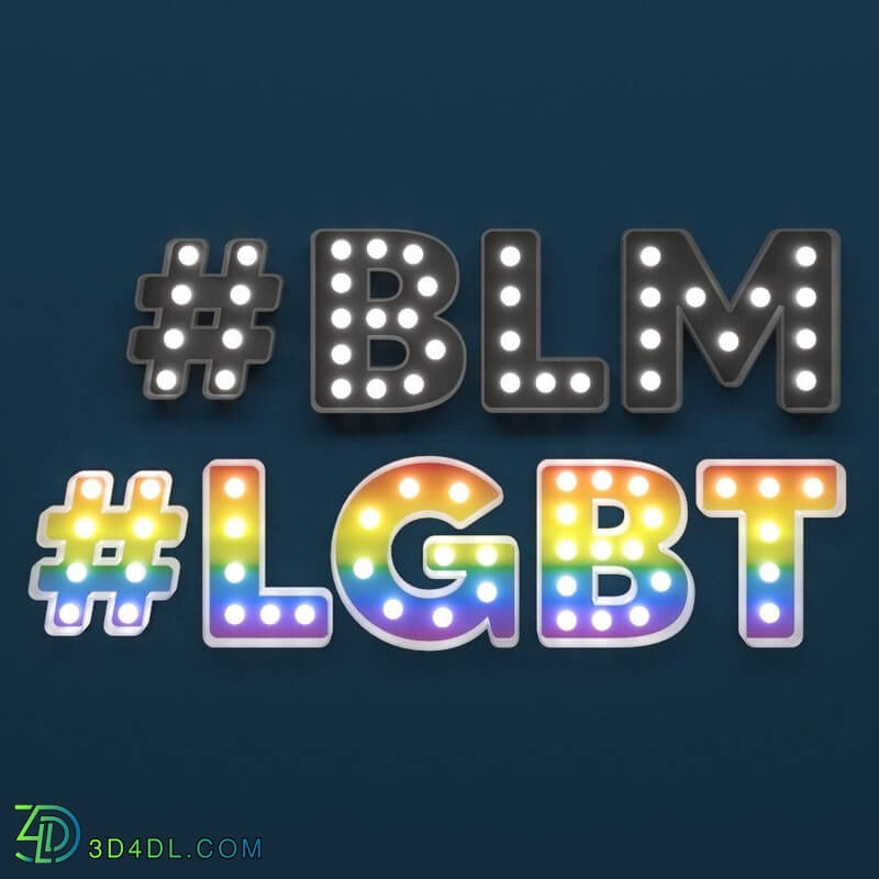 CGMood Letters Hashtags Text Blm Lgbt