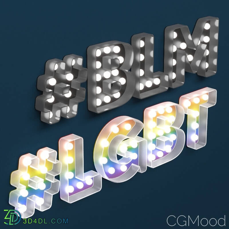 CGMood Letters Hashtags Text Blm Lgbt