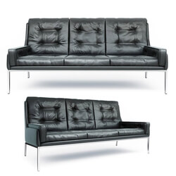 CGMood Rare Black Leather Sofa 