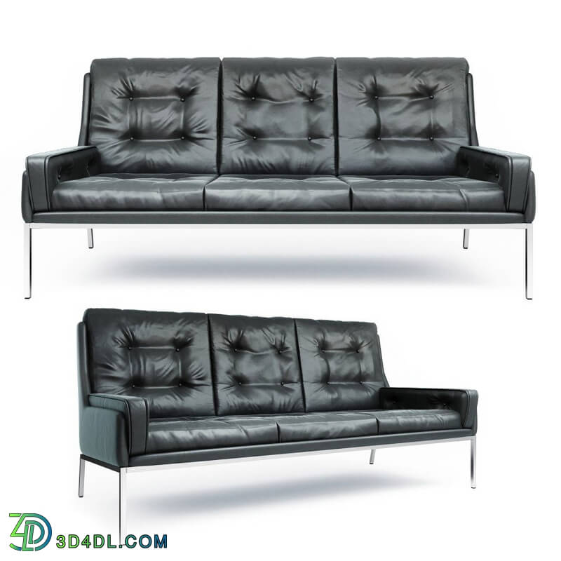 CGMood Rare Black Leather Sofa