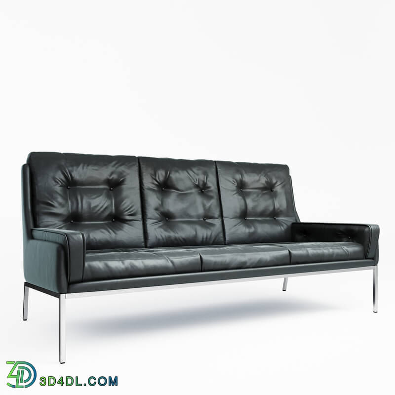 CGMood Rare Black Leather Sofa