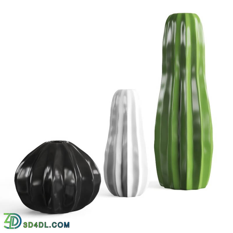 CGMood Stylized Ceramic Cactus Vases