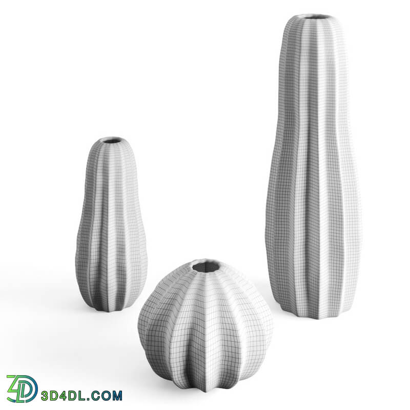 CGMood Stylized Ceramic Cactus Vases