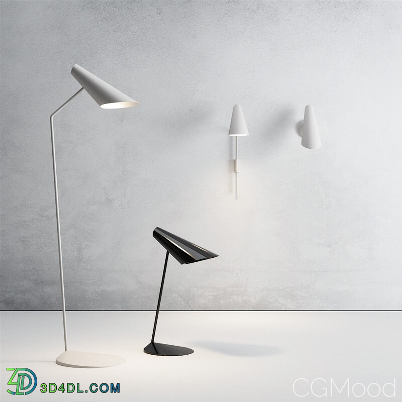 CGMood Vibia Icono Floor Table And Wall Lamps