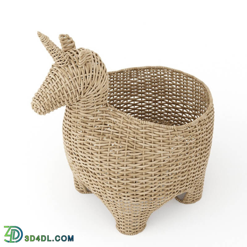 CGMood Wicker Basket Unicorn