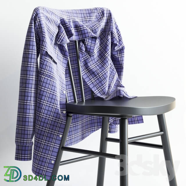 A set of men s shirts and chair IKEA NORRARYD Clothes 3D Models