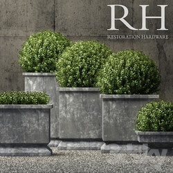 estate zinc footed planters 3D Models 