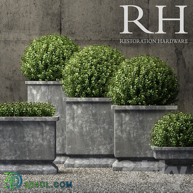 estate zinc footed planters 3D Models