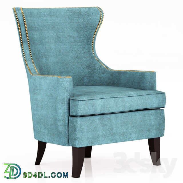 Pacific Blue Elliott Wingback Chair