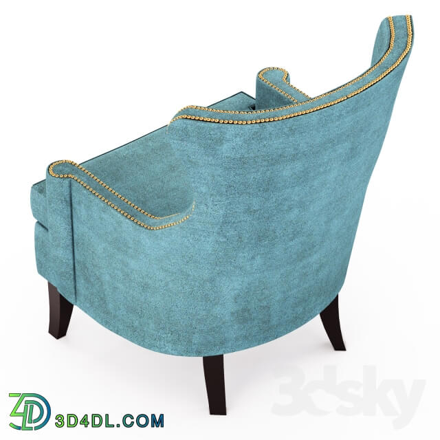 Pacific Blue Elliott Wingback Chair