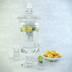 Set Carafe with lemonade glasses plate with lemons 