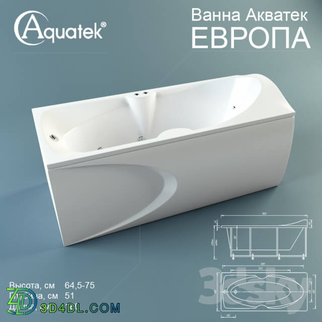 Acrylic bathtub Aquatek quot Europe quot 