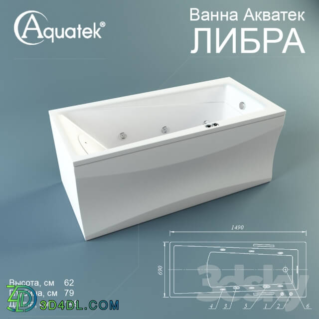 Acrylic bathtub Aquatek quot Libra quot 
