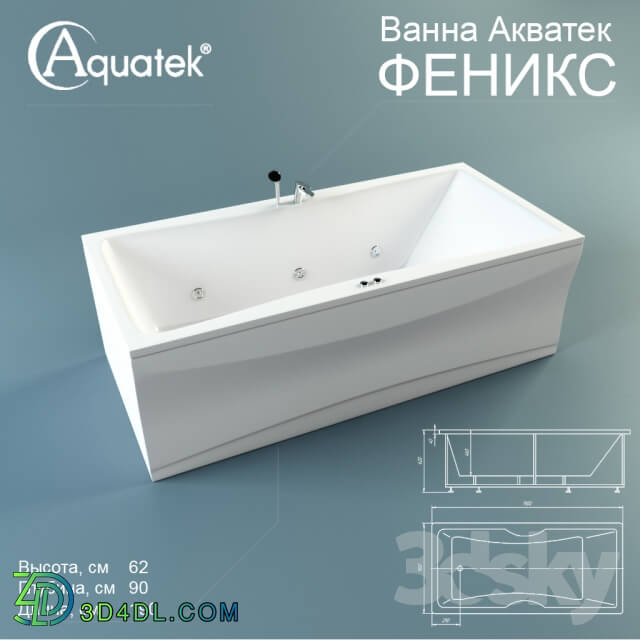 Acrylic bathtub Aquatek quot Phoenix quot 