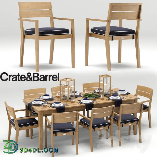 Table Chair Regatta Dining Collection Crate Barrel