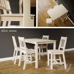 Table _ Chair - dCor design - 5 peace dining set. 