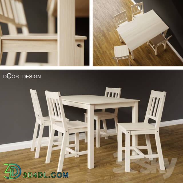 Table _ Chair - dCor design - 5 peace dining set.