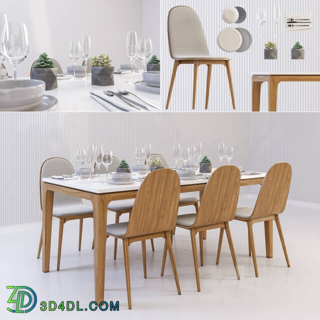 Table Chair Scandinavian dining set