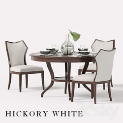 Table Chair Hickory White Halsey Side Chair and Round Dining Table 