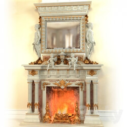 Fireplace in the Baroque style 