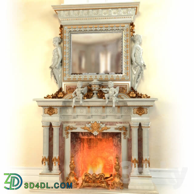 Fireplace in the Baroque style