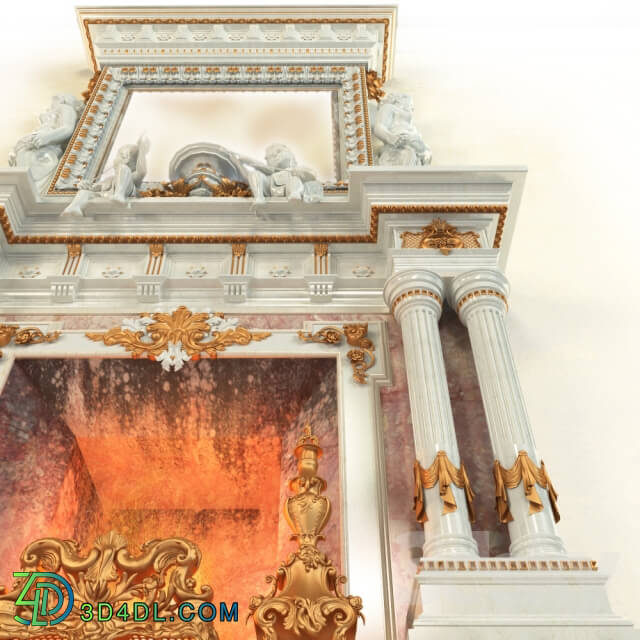 Fireplace in the Baroque style